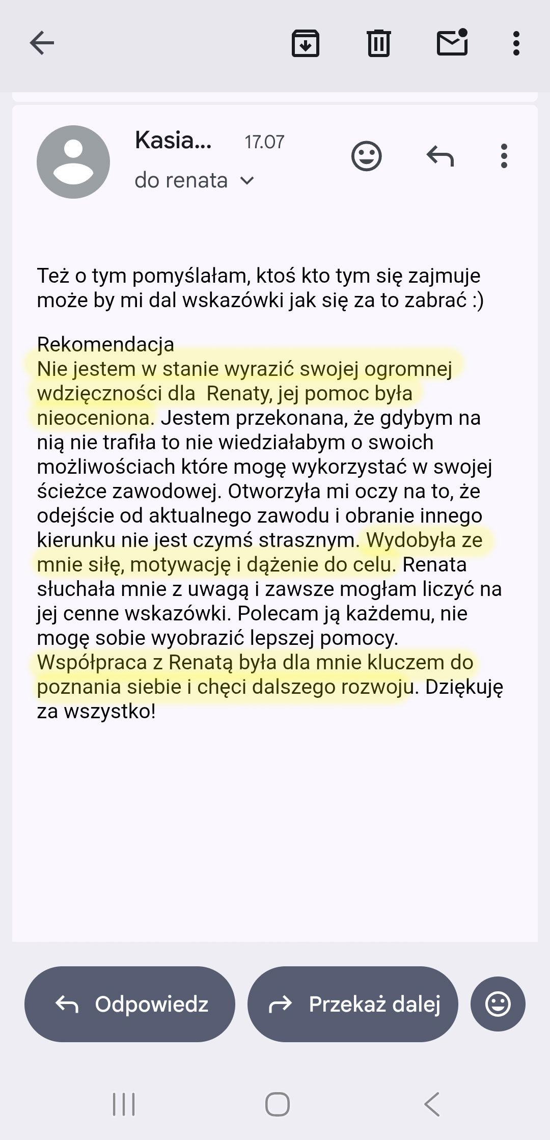 Opinia klientki 1