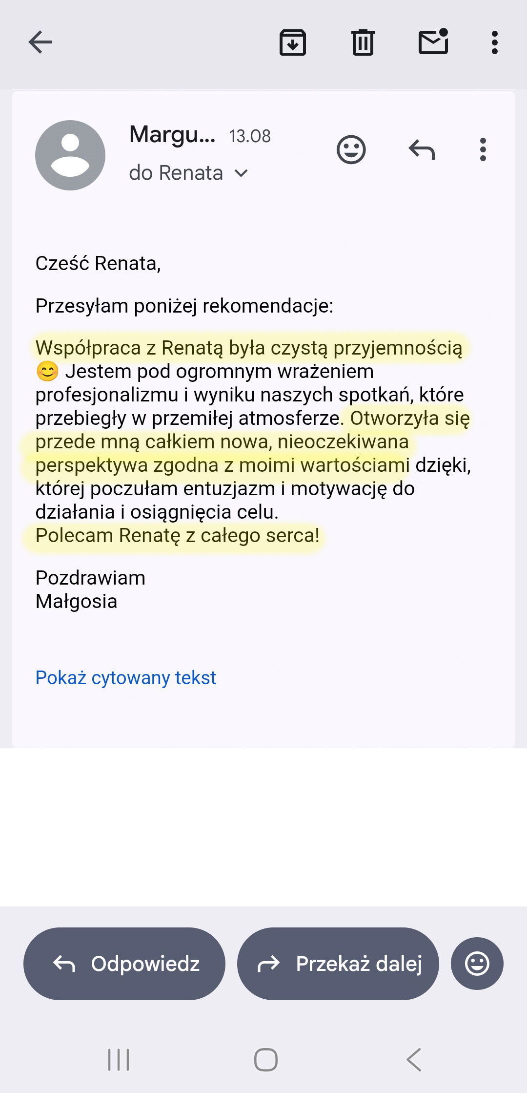 Opinia klientki 2
